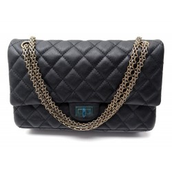 NEUF SAC A MAIN CHANEL GRAND 2.55 EN CUIR MATELASSE NOIR LEATHER HAND BAG 9700€