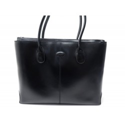 SAC A MAIN TOD'S D-BAG CABAS 39CM CUIR NOIR BLACK LEATHER TOTE HAND BAG 2300€