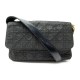 SAC A MAIN CHRISTIAN DIOR EN TOILE CANNAGE LADY ET CUIR NOIR BANDOULIERE PURSE