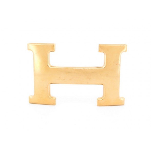 BOUCLE DE CEINTURE HERMES H EN METAL DORE POLI 32MM GOLDEN BELT BUCKLE