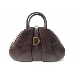 SAC A MAIN CHRISTIAN DIOR DOUBLE SADDLE BOWLER CUIR MARRON GRAINE HAND BAG 1520€