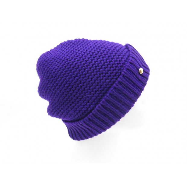 NEUF BONNET LOUIS VUITTON TWIST AMETHYSTE M73914 EN LAINE VIOLETTE NEW HAT 380€