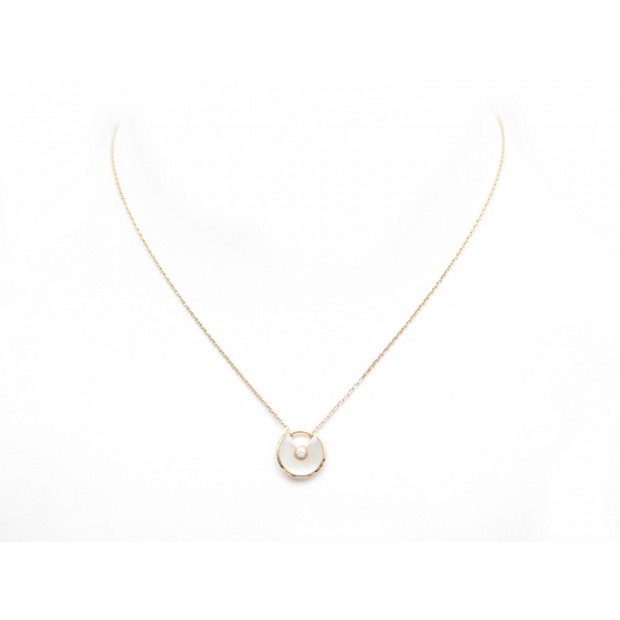 NEUF COLLIER CARTIER AMULETTE XS 45CM OR JAUNE NACRE ET DIAMANT CRB3047100 1940€