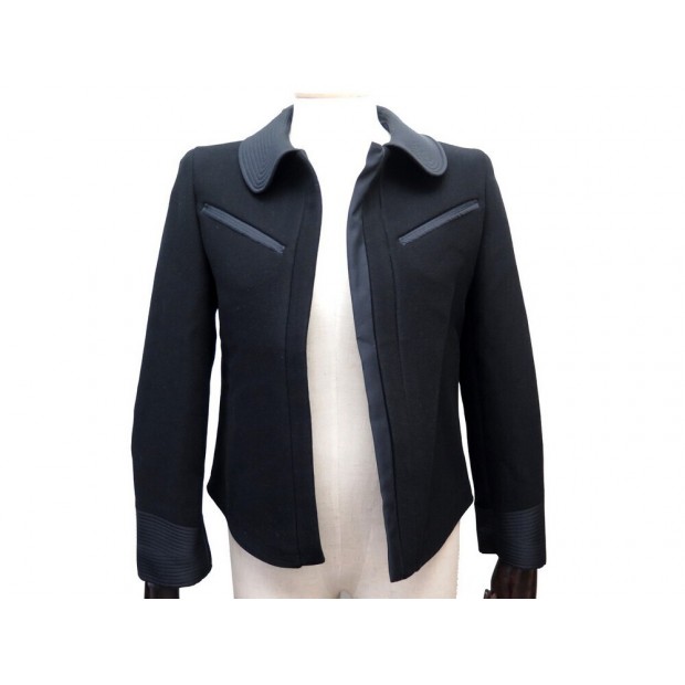 NEUF VESTE LOUIS VUITTON S 36 EN LAINE & CACHEMIRE NOIR NEW JACKET VEST 2600€