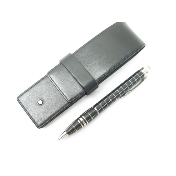 NEUF STYLO BILLE MONTBLANC STARWALKER METAL & RUBBER + ETUI CUIR BALLPOINT 625€