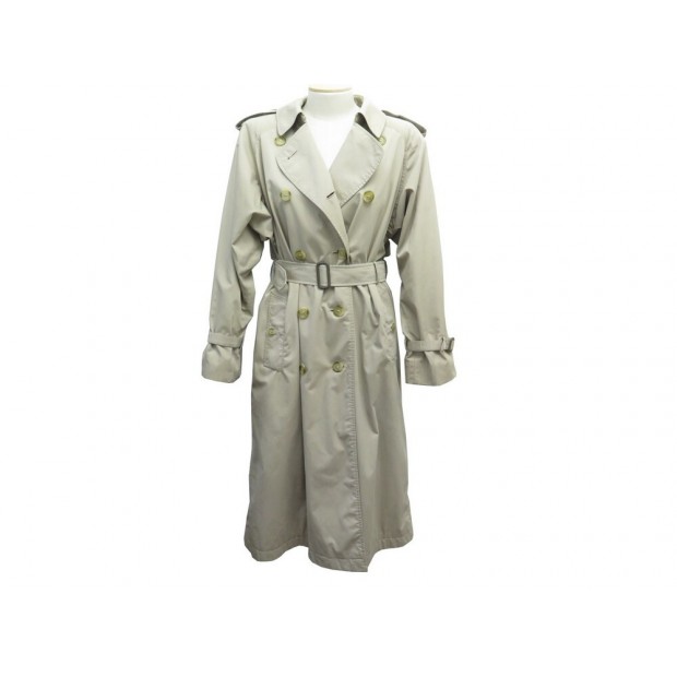 VINTAGE MANTEAU BURBERRYS IMPERMEABLE TRENCH LONG M 38 EN COTON BEIGE COAT 1550€