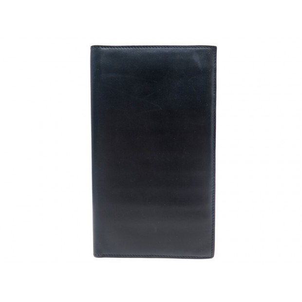 PORTEFEUILLE LONG HERMES CUIR BOX NOIR PORTE CARTES BLACK LEATHER WALLET 1490€