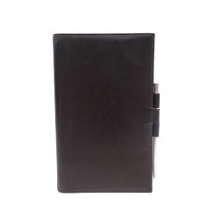 PORTE AGENDA HERMES EN CUIR BOX MARRON + PORTE MINE ARGENT MASSIF DIARY COVER