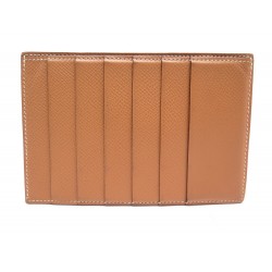 PORTEFEUILLE HERMES PORTE CARTES EN CUIR EPSOM GOLD CARD HOLDER WALLET 785€