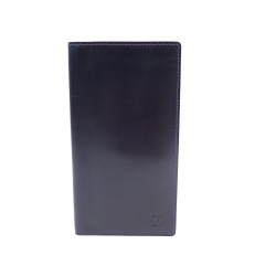 PORTEFEUILLE LONG ST DUPONT PORTE CARTES CUIR BLEU MARINE CARD HOLDER WALET 350€