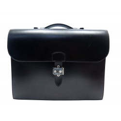 SACOCHE HERMES SAC A DEPECHES 2 SOUFFLETS CARTABLE EN CUIR NOIR BRIEFCASE 6100€