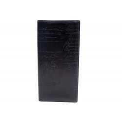 PORTEFEUILLE BERLUTI SCRITTO EN CUIR EBENE PORTE CARTES CARD HOLDER WALLET 730€