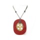 COLLIER HERMES PENDENTIF LIFT EN CORNE DE BUFFLE LAQUE ROUGE NECKLACE 290€