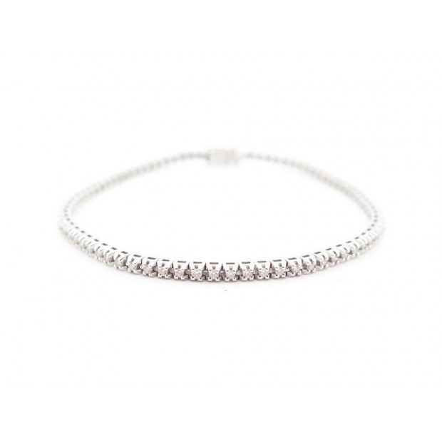 NEUF BRACELET MAUBOUSSIN TU ES MA RIVIERE D'AMOUR OR BLANC DIAMANTS 0.75CT 3685€