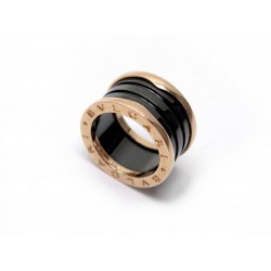 BAGUE BULGARI B.ZERO 1 T51 OR ROSE 18K ET CERAMIQUE NOIRE PINK GOLD RING 2050€