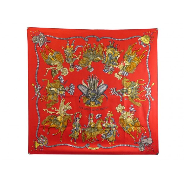 FOULARD HERMES LES FETES DU ROI SOLEIL MICHEL SOIE JACQUARD + BOITE SCARF 410€