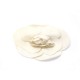 VINTAGE BROCHE CHANEL CAMELIA FLEUR TISSU BLANC WHITE CANVAS FLOWER BROOCH 440€