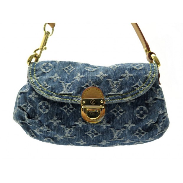 SAC A MAIN LOUIS VUITTON PLEATY TOILE DENIM MONOGRAM + POCHETTE PORTE CLES BAG