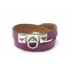 NEUF BRACELET HERMES RIVALE DOUBLE TOUR 16 CM CUIR SWIFT VIOLET + BOITE 495€