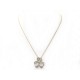 NEUF COLLIER TREFLE EN OR JAUNE 18K 6.2GR SERTI DIAMANTS 1.05CT NECKLACE 2150€