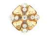  broche chanel trefle gripoix 5cm strass