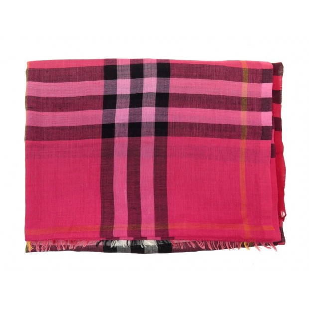 CHALE BURBERRY ECHARPE CHECK COLLECTION OMBRE 39552911 LAINE ET SOIE SHAWL 350€