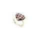 NEUF BAGUE CHRISTIAN DIOR COEUR CANNAGE METAL ARGENTE & PIERRE ROUGE RING 390€