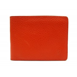 PORTEFEUILLE LOUIS VUITTON MULTIPLE CUIR TAURILLON ORANGE M58189 WALLET 625€