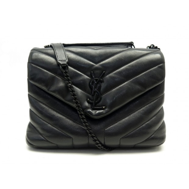 SAC A MAIN YVES SAINT LAURENT LOULOU SMALL EN CUIR MATELASSE NOIR HAND BAG 2100€