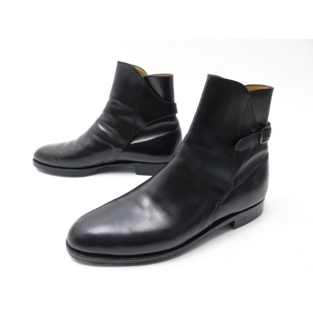 CHAUSSURES JM WESTON JODHPUR 740 BOTTINES 8.5E 42.5 BOUCLE CUIR NOIR BOOTS 990€