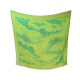 FOULARD HERMES TROIS FEUILLES BASCHET CARRE 140 MOUSSELINE SOIE VERTE SCARF 860€