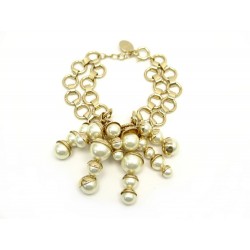 NEUF BRACELET CHRISTIAN DIOR TRIBALE TRIBALE PERLES B0768SDIR5 GOLD BANGLE 895€