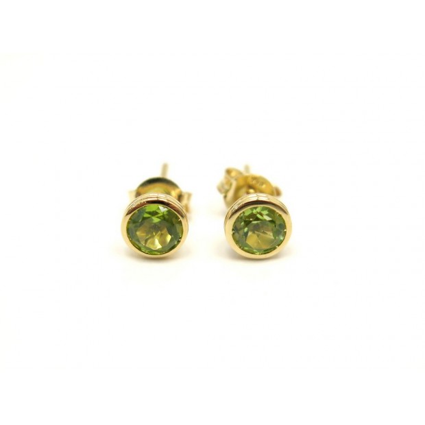 NEUF BOUCLE D'OREILLES POIRAY PUCES LOLITA PERIDOT ET OR JAUNE 18K EARRINGS 500€