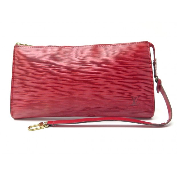 POCHETTE A MAIN LOUIS VUITTON ACCESSOIRES EN CUIR EPI ROUGE SAC RED CLUTCH BAG