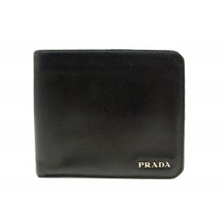 PORTEFEUILLE PRADA EN CUIR SAFFIANO NOIR PORTE CARTES BLACK LEATHER WALLET 460€