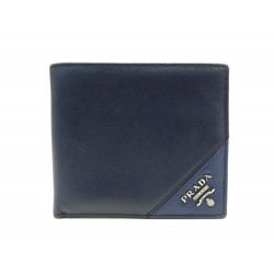 PORTEFEUILLE PRADA EN CUIR SAFFIANO BLEU MARINE PORTE CARTES LEATHER WALLET460