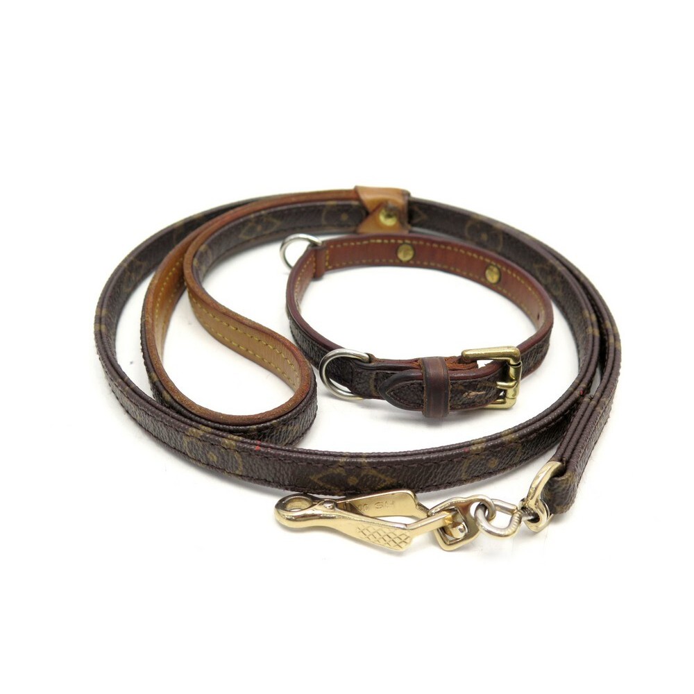 Collier pour chien Louis Vuitton avec laisse Marron ref.225165 - Joli Closet