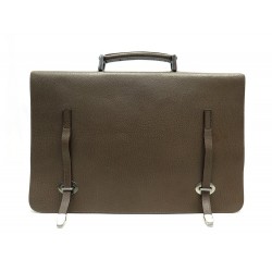 SACOCHE PRADA PORTE DOCUMENT 2 SOUFFLETS CARTABLE EN CUIR GRAINE BRIEFCASE 2800€