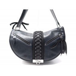 SAC A MAIN CHRISTIAN DIOR ADMIT IT LUNE CORSET LACETS CUIR NOIR HAND BAG 1100€