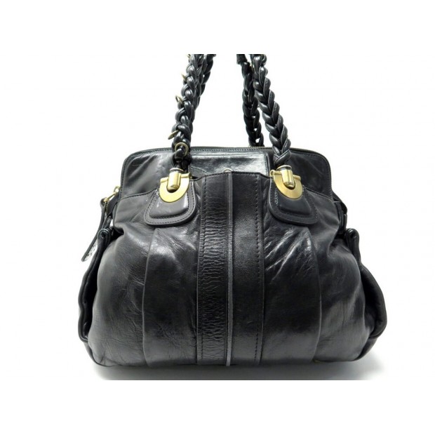 SAC A MAIN CHLOE HELOISE GM 7AS799-50 EN CUIR NOIR BLACK LEATHER HAND BAG 1300€