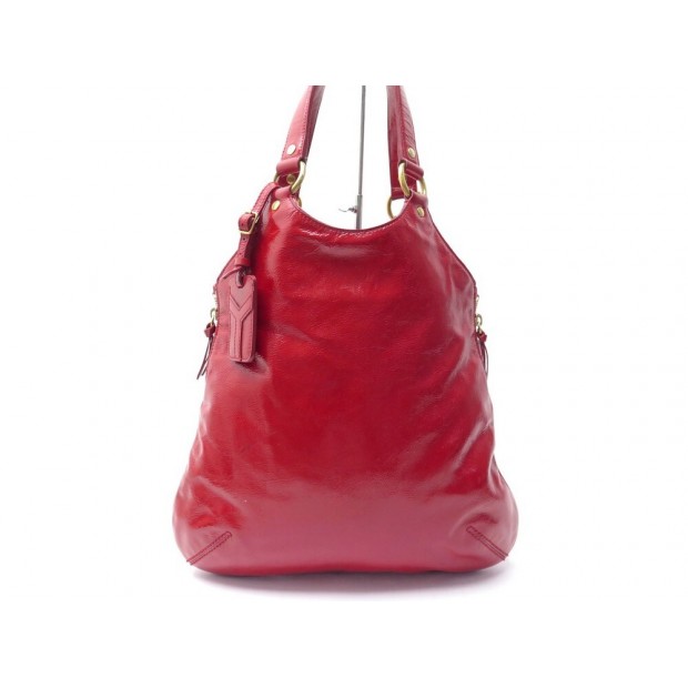 SAC A MAIN YVES SAINT LAURENT METROPOLIS 177739 CUIR VERNIS TOTE HAND BAG 1100€