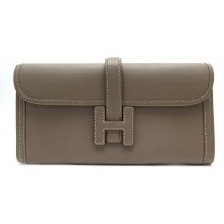 NEUF SAC A MAIN HERMES POCHETTE JIGE 29 EN CUIR TAUPE HAND BAG PURSE POUCH 2650€