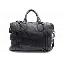 SAC DE VOYAGE A MAIN GUCCI WEEKEND SOHO 223643 CUIR GRAINE NOIR TRAVEL BAG 2350€