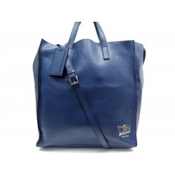 SAC A MAIN WEEKEND PRADA GRAND CABAS CROISIERE CUIR BLEU BANDOULIERE BAG 1750€