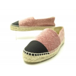 NEUF CHAUSSURES CHANEL LOGO CC G29762 ESPADRILLES 39 VELOURS CAMELIA SHOES 730€