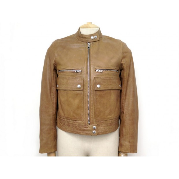 VESTE ZADIG VOLTAIRE LOVE AVIATOR WGCU1405F S 36 CUIR GRAINE MARRON JACKET 625€