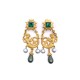 VINTAGE BOUCLES D'OREILLES YVES SAINT LAURENT SIRENE PIERRES PERLE DORE EARRINGS