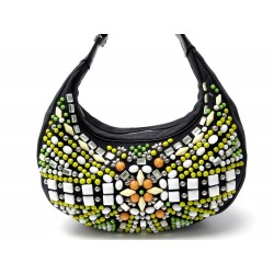 SAC A MAIN CHLOE LUNE EN TOILE BRODEE DE PERLES MULTICOLORES HOBO PEARLS BAG