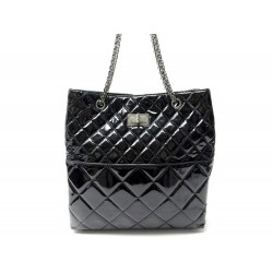 NEUF SAC A MAIN CHANEL SHOPPING 2.55 CUIR MATELASSE VERNIS CABAS HAND BAG 4500€