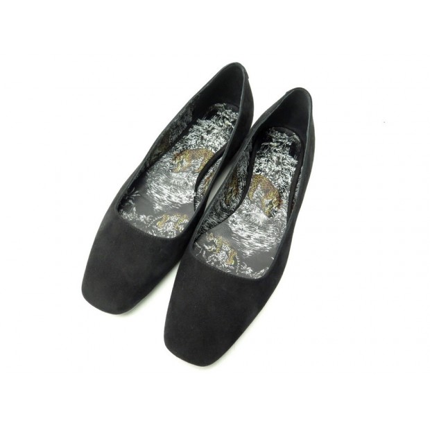 NEUF CHAUSSURES HERMES BALLERINES VANDA CHEVRE NOIR 36 PANTHERA PARDUS 630€